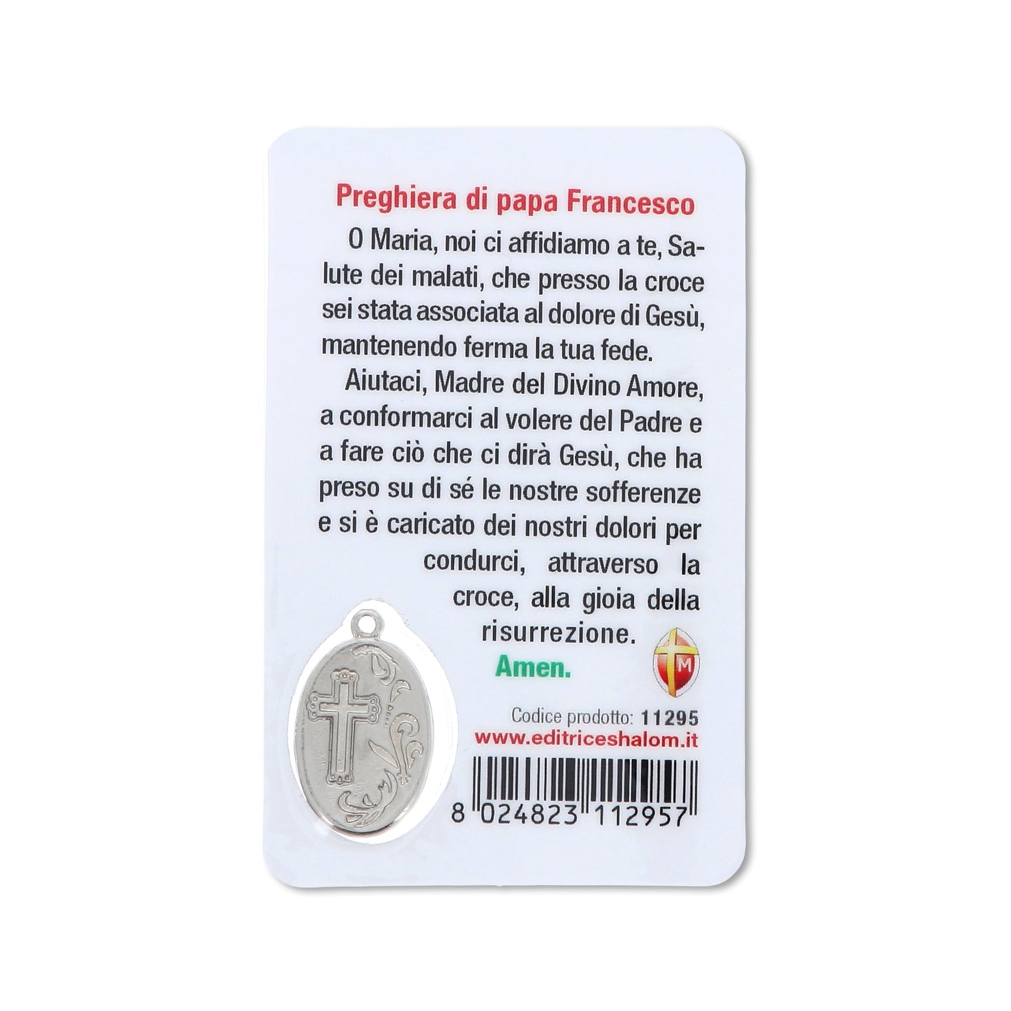 Card plastificata Papa Francesco, da collezione. Dimensioni 5,5x8,5 cm