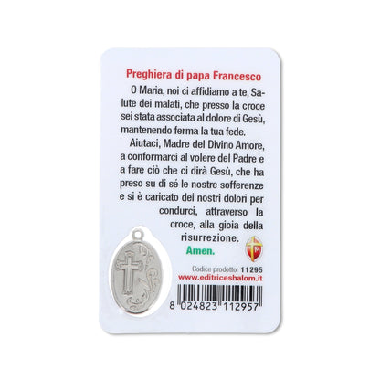 Card plastificata Papa Francesco, da collezione. Dimensioni 5,5x8,5 cm