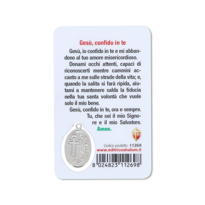 Card plastificata Divina Misericordia, da collezione. Dimensioni 5,5x8,5 cm