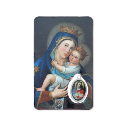 Card plastificata Madonna del Carmelo, da collezione. Dimensioni 5,5x8,5 cm
