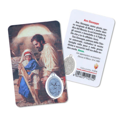 Card plastificata San Giuseppe, da collezione. Dimensioni 5,5x8,5 cm
