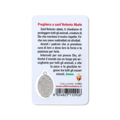 Laminated Saint Anthony the Abbot collector card. Dimensions 5,5x8,5 cm
