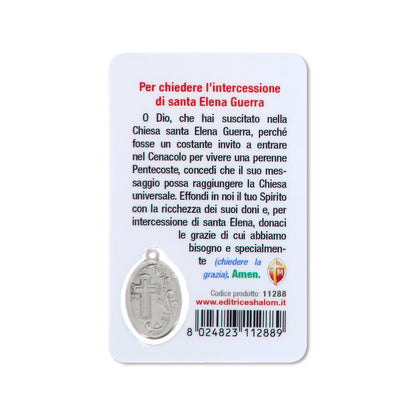 Card plastificata Santa Elena Guerra, da collezione. Dimensioni 5,5x8,5 cm