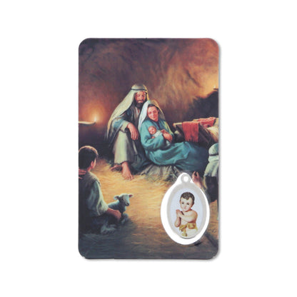 Card plastificata Santo Natale, da collezione. Dimensioni 5,5x8,5 cm