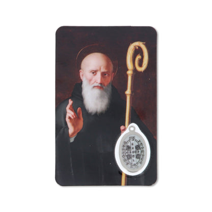 Card plastificata San Benedetto, da collezione. Dimensioni 5,5x8,5 cm