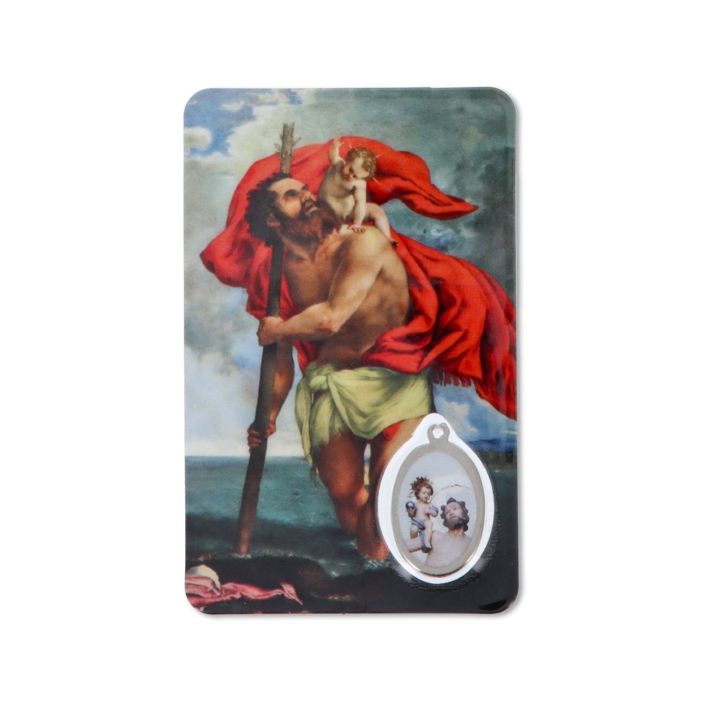 Card plastificata San Cristoforo, da collezione. Dimensioni 5,5x8,5 cm

