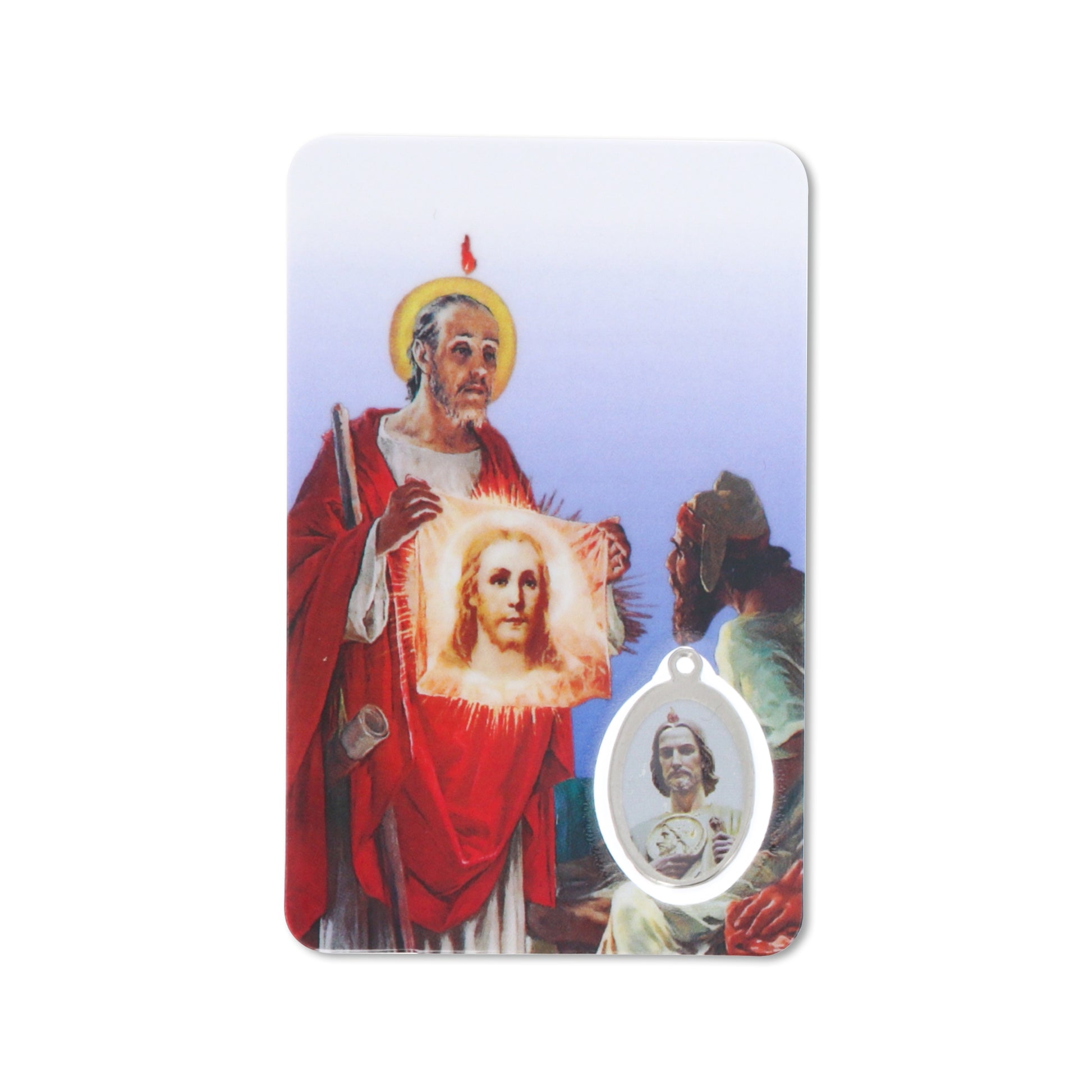 Card plastificata San Giuda, da collezione. Dimensioni 5,5x8,5 cm
