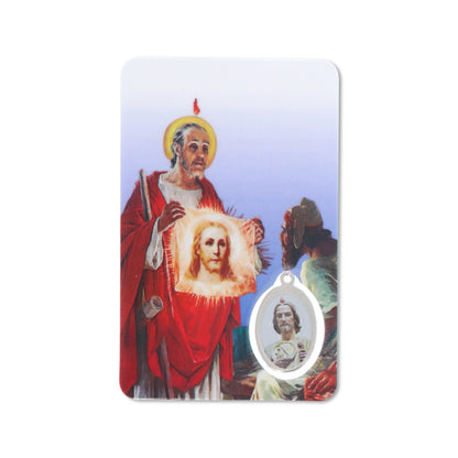 Card plastificata San Giuda, da collezione. Dimensioni 5,5x8,5 cm