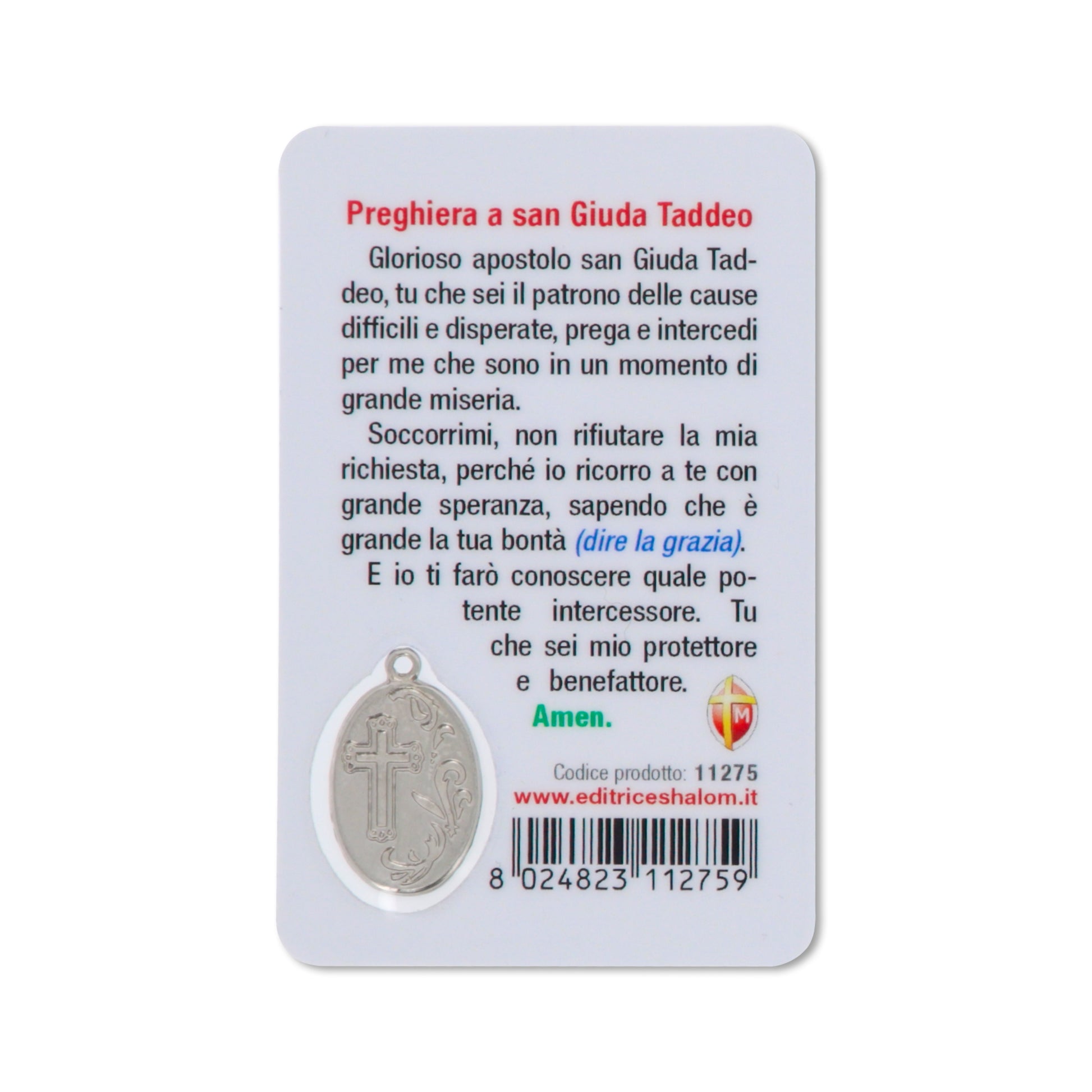 Card plastificata San Giuda, da collezione. Dimensioni 5,5x8,5 cm