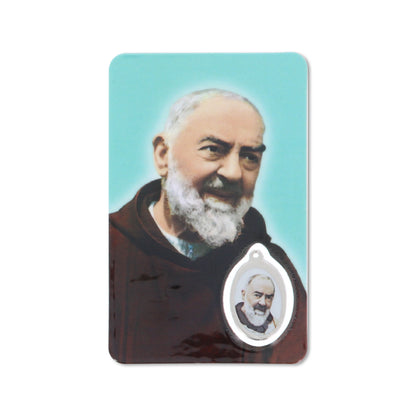 Card plastificata San Pio, da collezione. Dimensioni 5,5x8,5 cm