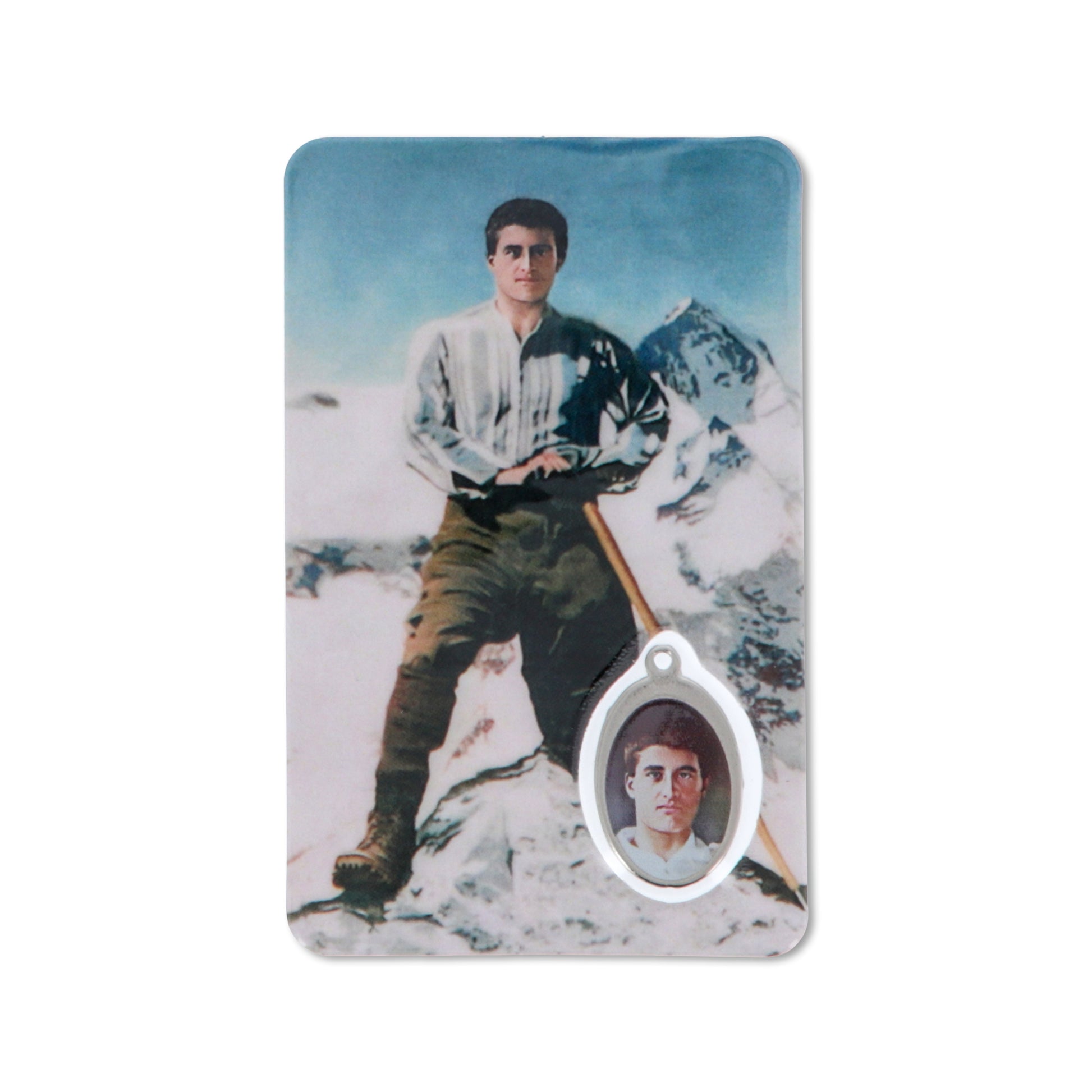 Card plastificata San Pier Giorgio Frassati, da collezione. Dimensioni 5,5x8,5 cm