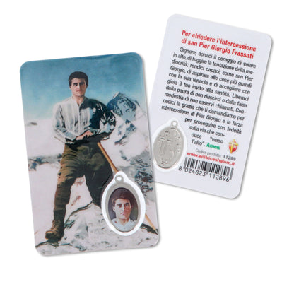 Card plastificata San Pier Giorgio Frassati, da collezione. Dimensioni 5,5x8,5 cm