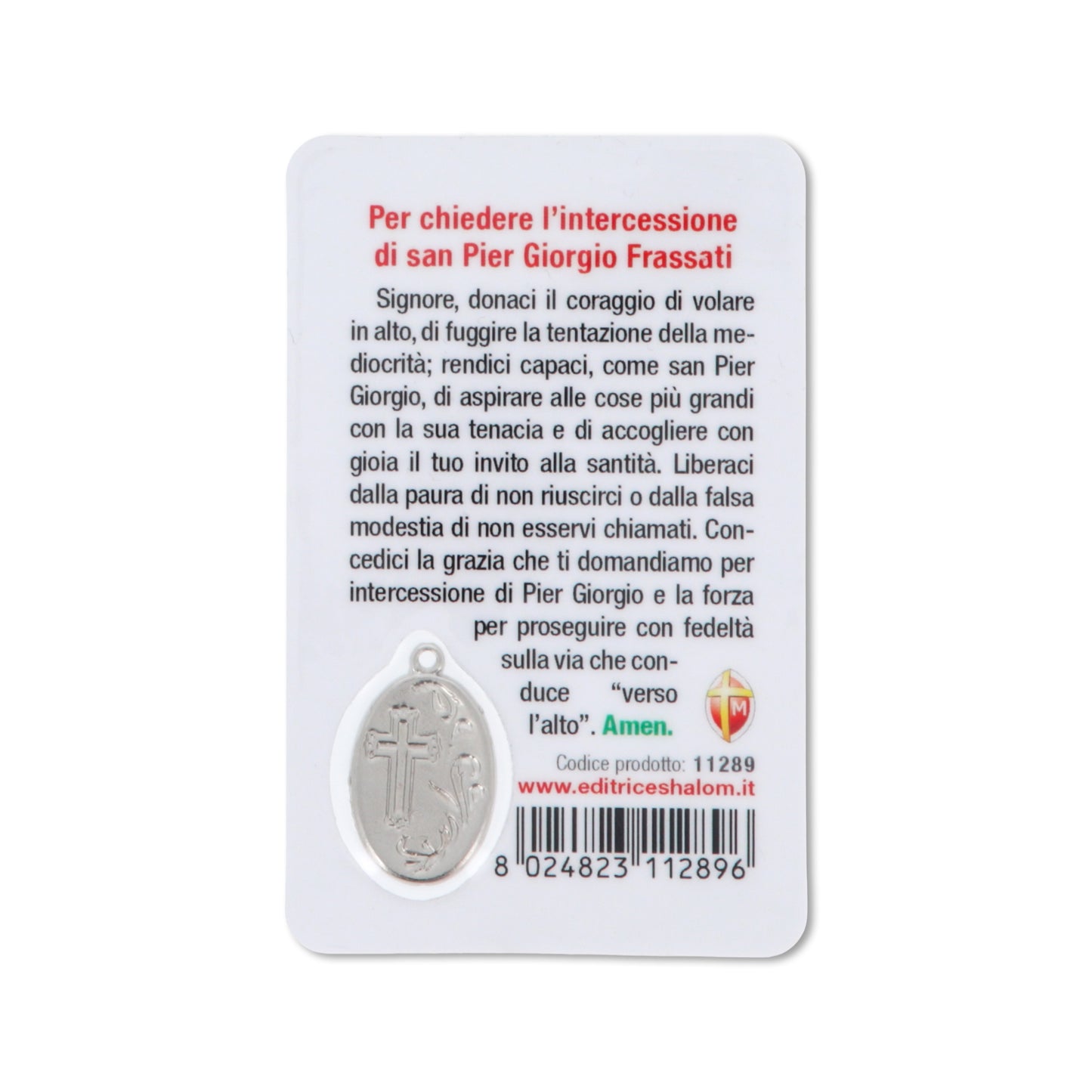 Card plastificata San Pier Giorgio Frassati, da collezione. Dimensioni 5,5x8,5 cm