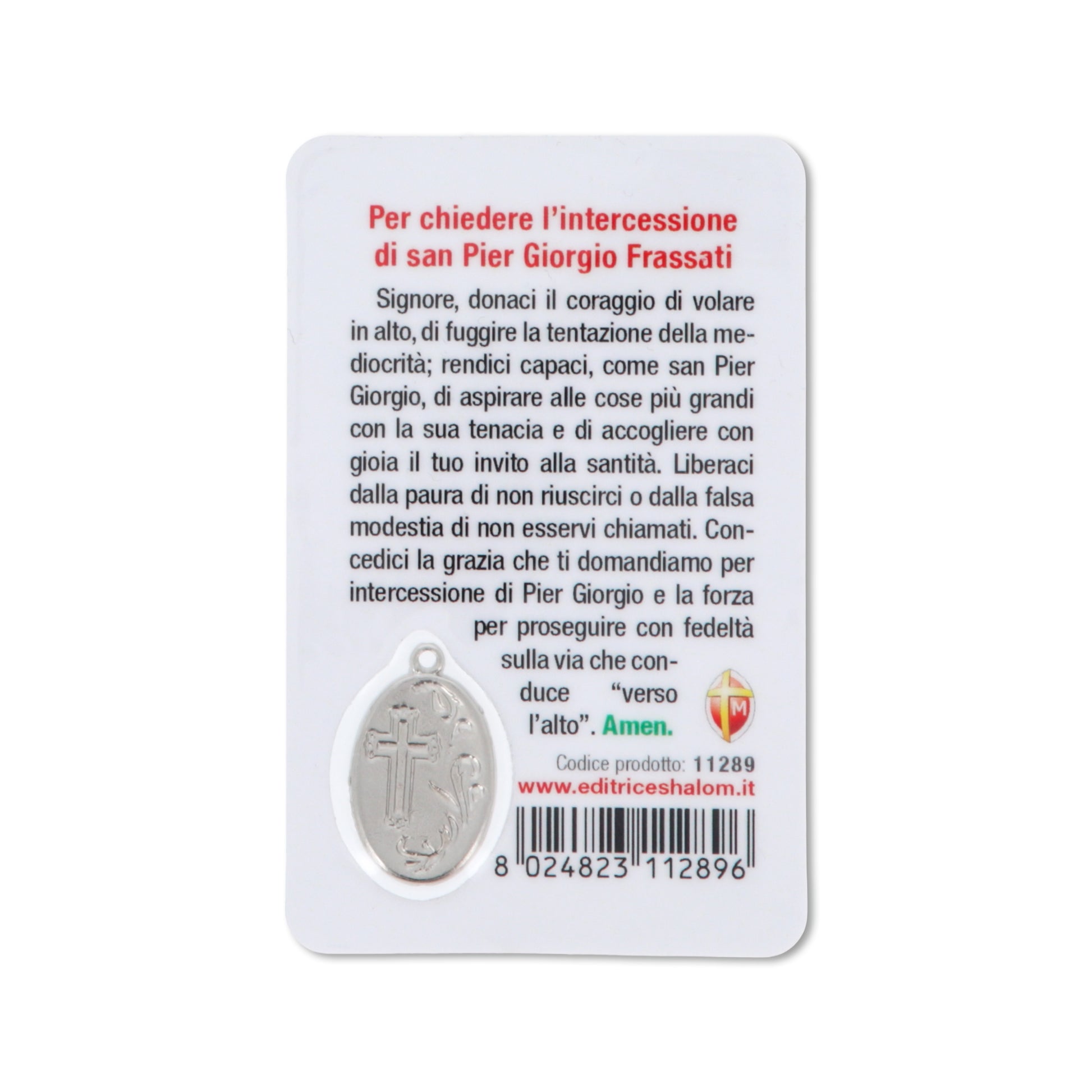 Card plastificata San Pier Giorgio Frassati, da collezione. Dimensioni 5,5x8,5 cm