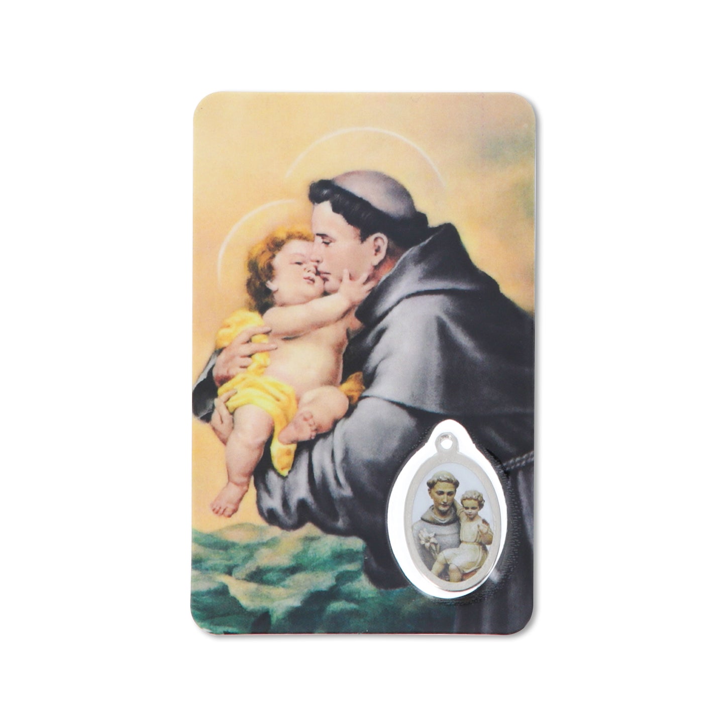 Card plastificata Sant' Antonio, da collezione. Dimensioni 5,5x8,5 cm