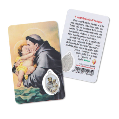Card plastificata Sant' Antonio, da collezione. Dimensioni 5,5x8,5 cm