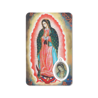 Card plastificata Madonna di Guadalupe, da collezione. Dimensioni 5,5x8,5 cm