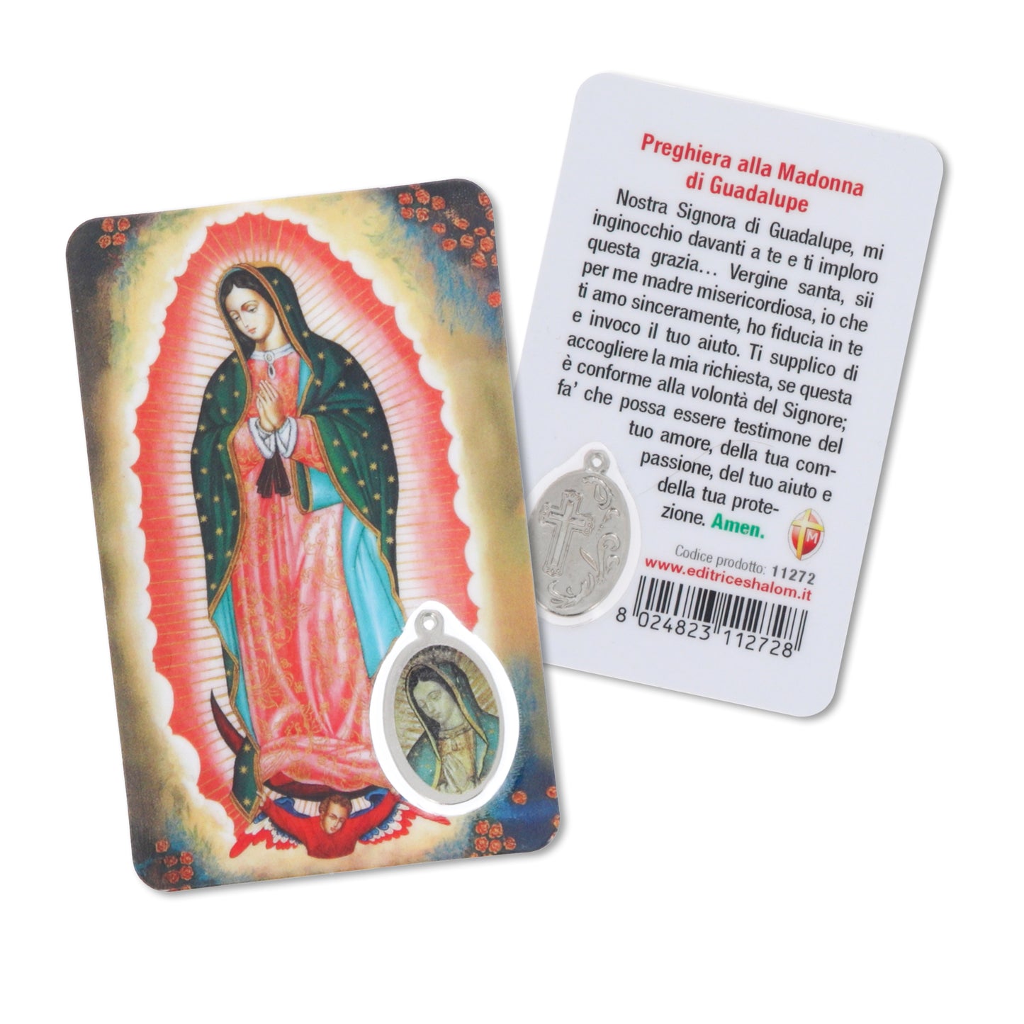Card plastificata Madonna di Guadalupe, da collezione. Dimensioni 5,5x8,5 cm
