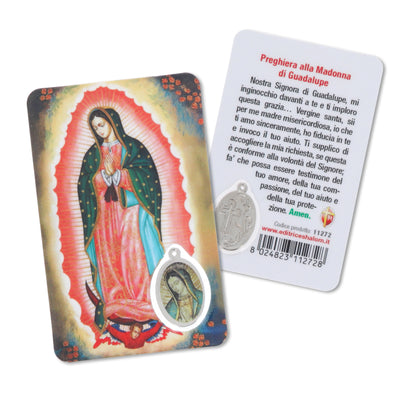 Card plastificata Madonna di Guadalupe, da collezione. Dimensioni 5,5x8,5 cm