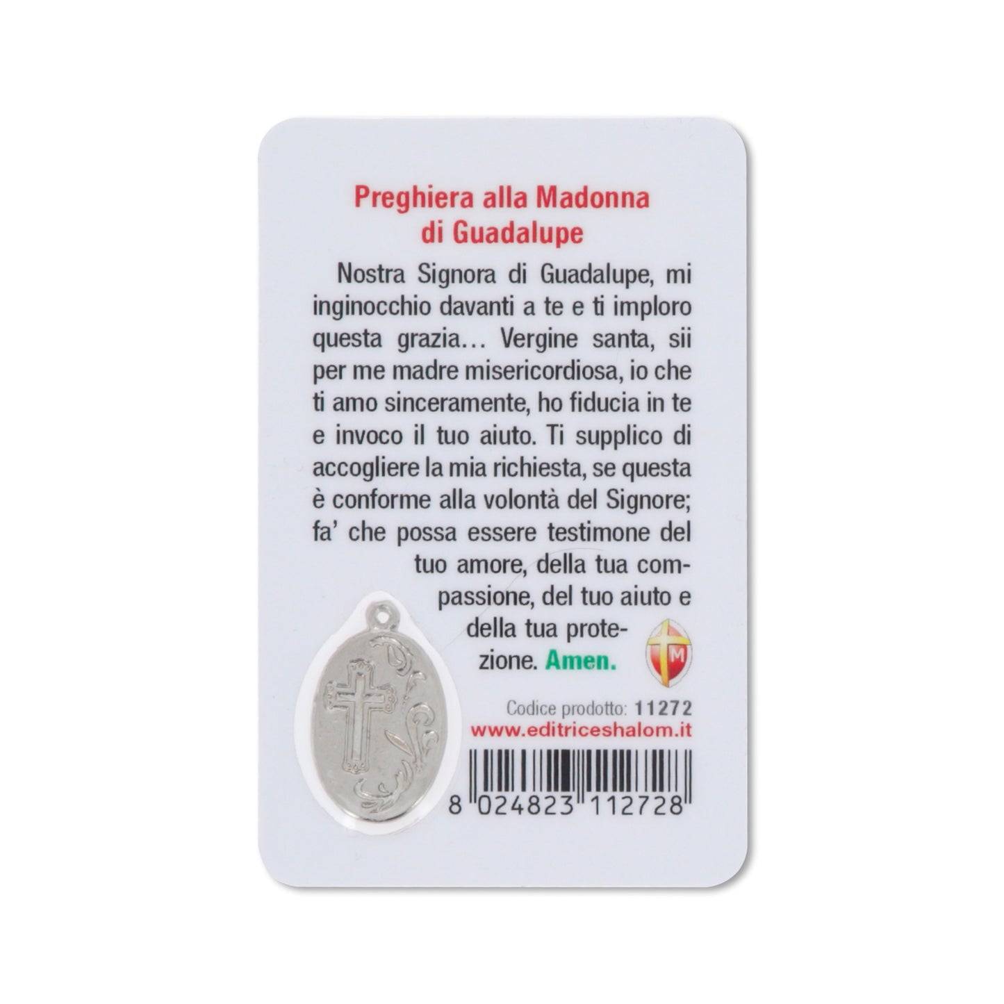 Card plastificata Madonna di Guadalupe, da collezione. Dimensioni 5,5x8,5 cm