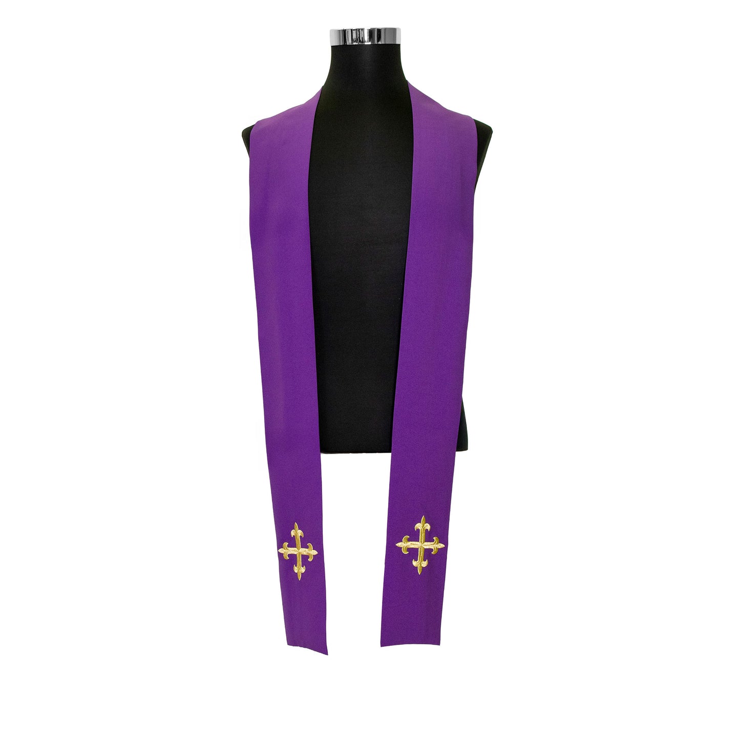 Casula liturgica con ricamo croce dorata