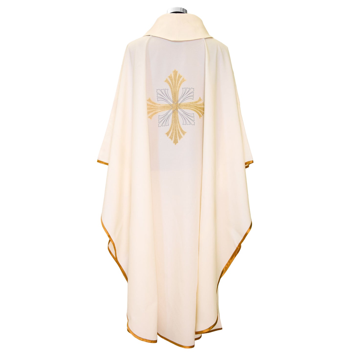 Casula liturgica con ricamo croce dorata