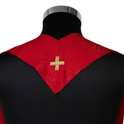 Casula sacerdotale damascata con ricamo calice