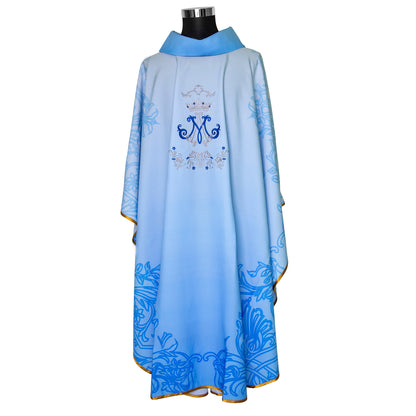 Casula azzurra con ricamo Mariano