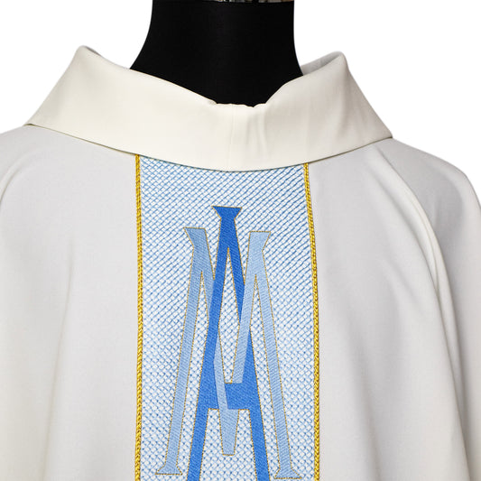 Casula Mariana con ricamo su fascione. Poliestere