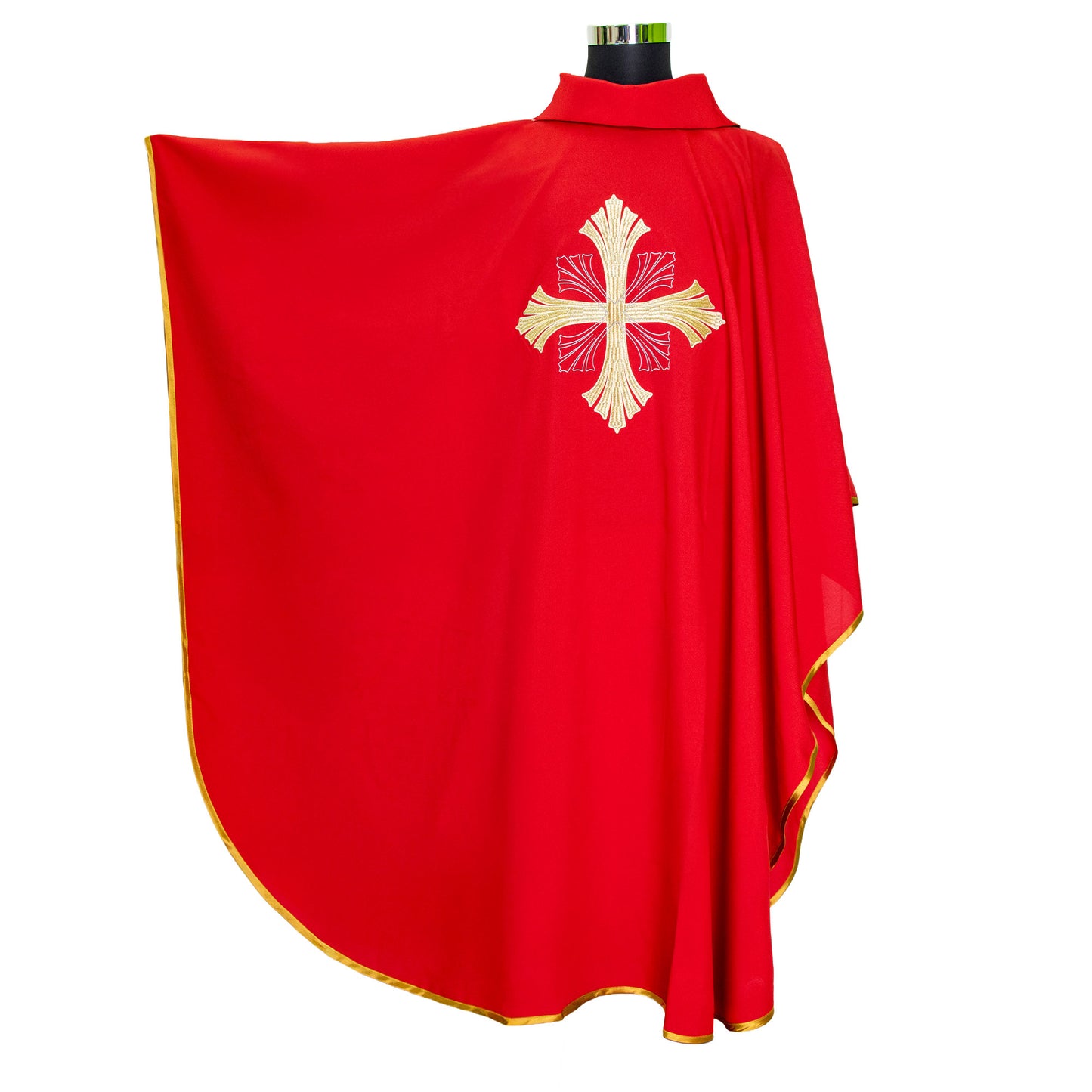 Casula liturgica con ricamo croce dorata