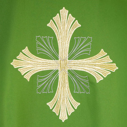 Casula liturgica con ricamo croce dorata