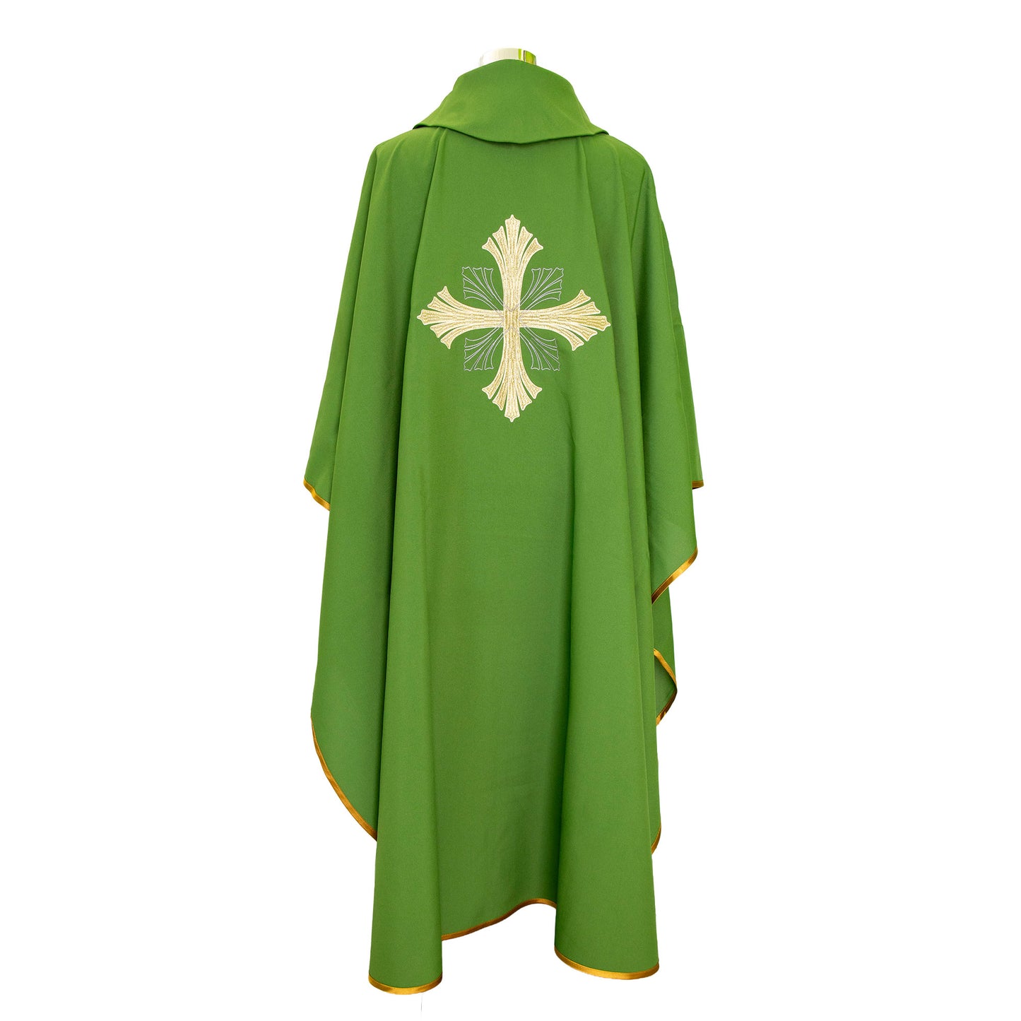 Casula liturgica con ricamo croce dorata