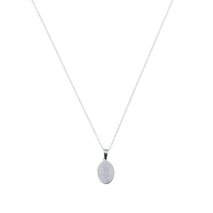 Collana in acciaio con ciondolo San Carlo Acutis. Lunghezza 24,5 cm