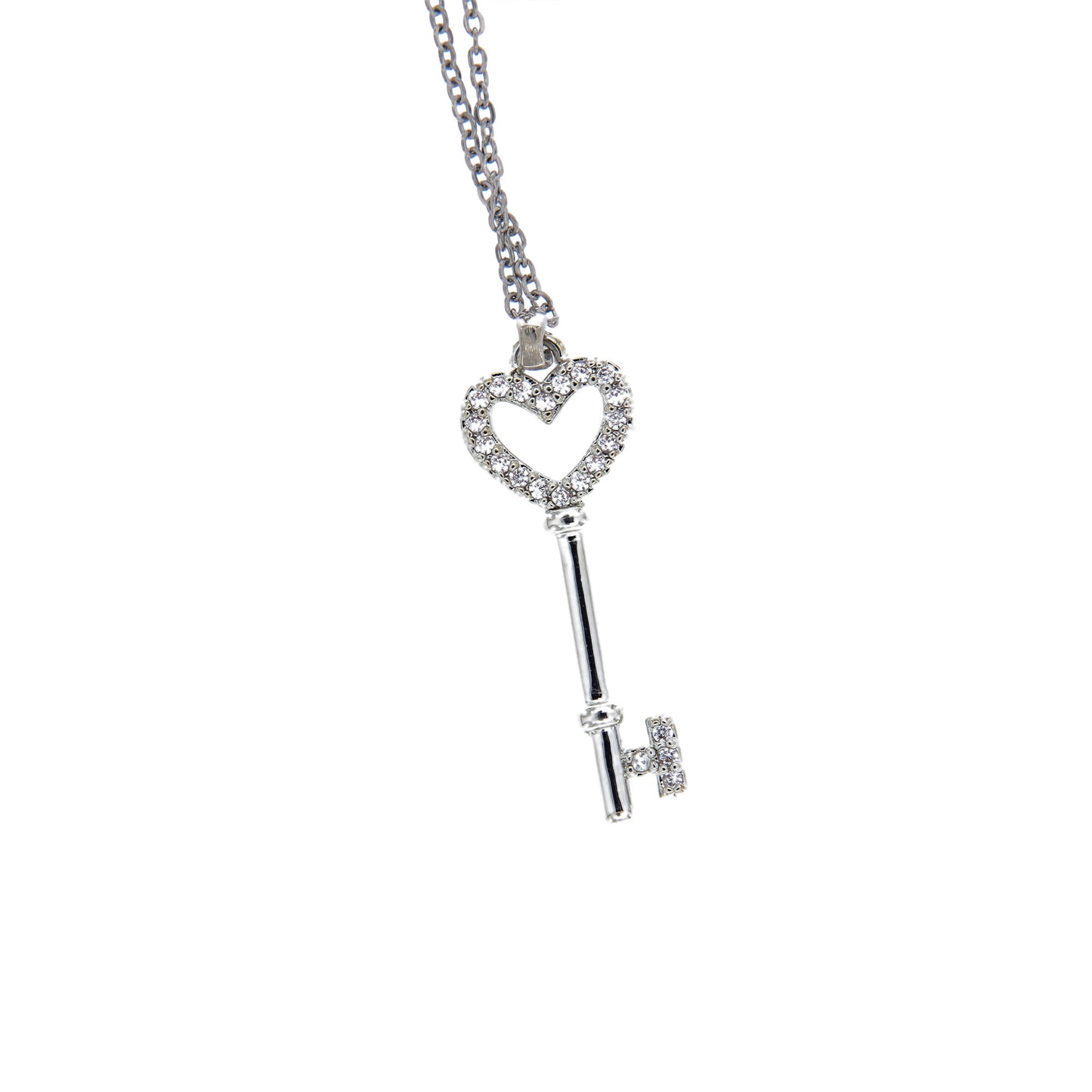 Collana con ciondolo chiave della gioia. Confezione a cassetto. Lunghezza 24,5 cm