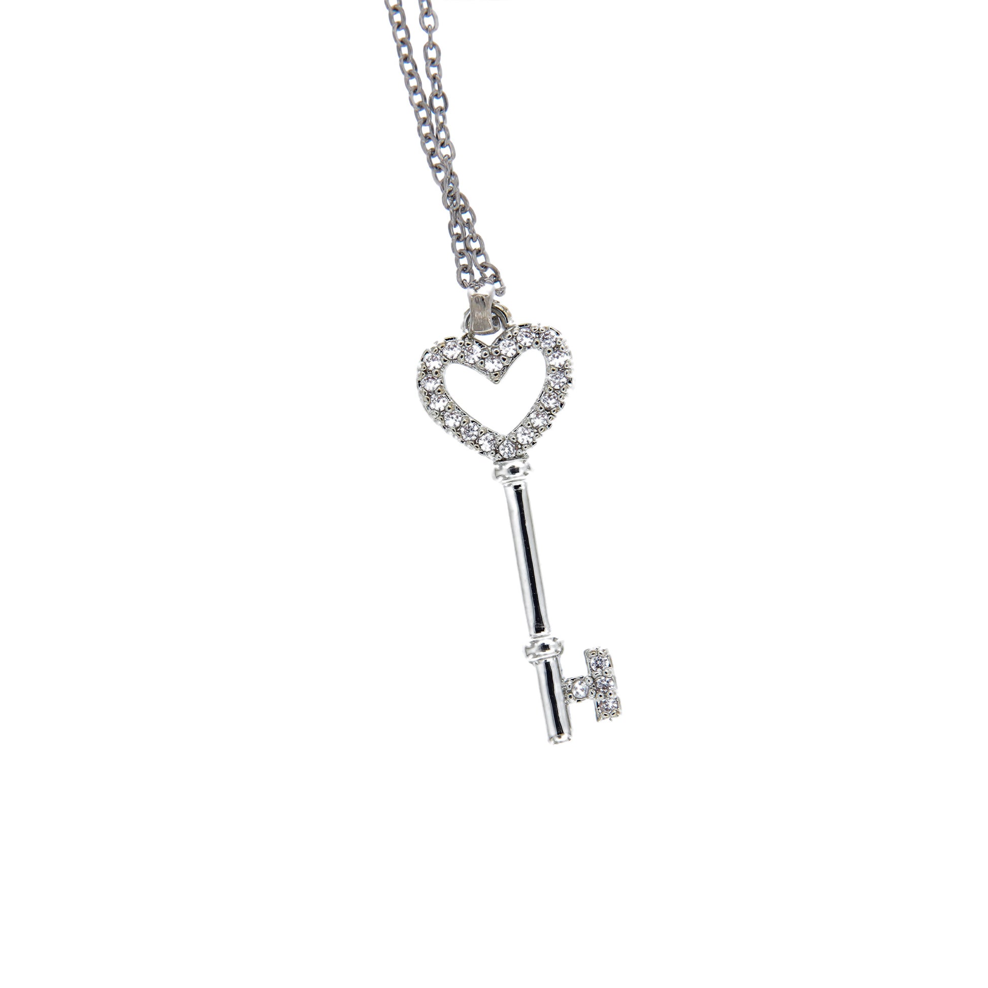 Collana con ciondolo chiave della gioia. Confezione a cassetto. Lunghezza 24,5 cm