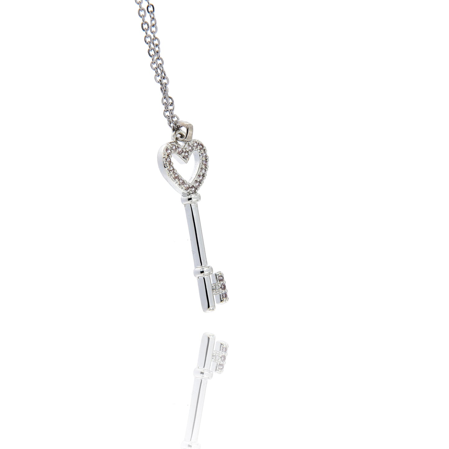 Collana con ciondolo chiave della gioia. Confezione a cassetto. Lunghezza 24,5 cm