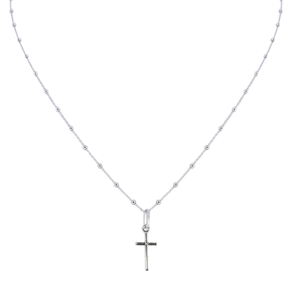 Collana con Crocetta in Argento 925 – Catenina 25 cm