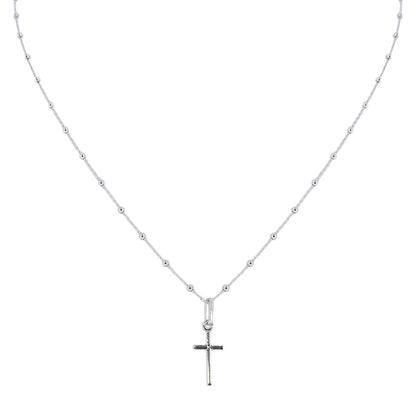 Collana con Crocetta in Argento 925 – Catenina 25 cm