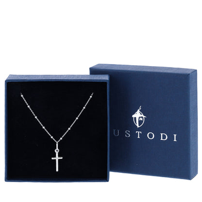 Collana con Crocetta in Argento 925 – Catenina 25 cm