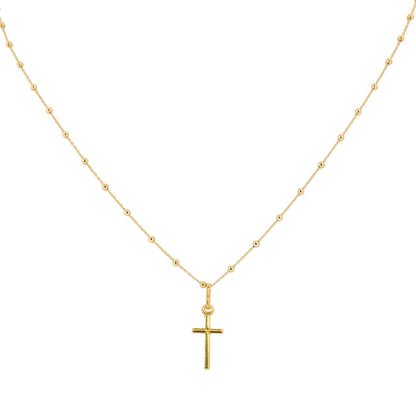 Collana con Crocetta in Argento 925 Dorato – Catenina 25 cm