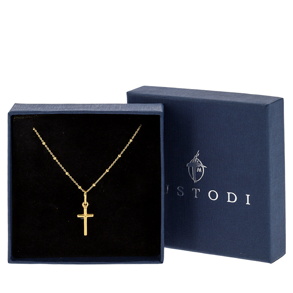 Collana con Crocetta in Argento 925 Dorato – Catenina 25 cm