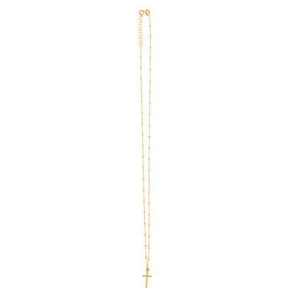 Collana con Crocetta in Argento 925 Dorato – Catenina 25 cm