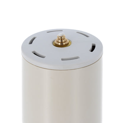 Candela a cera liquida con cartuccia diametro 8 cm e altezza 120 cm.