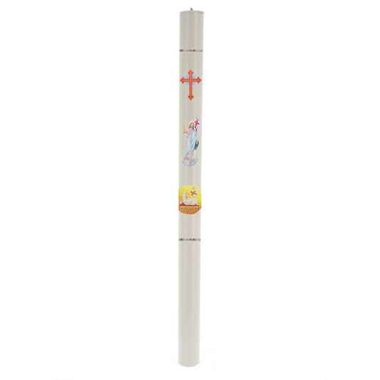 Candela a cera liquida con cartuccia diametro 8 cm e altezza 120 cm.
