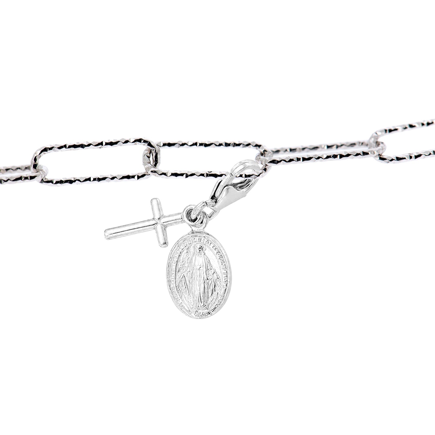 Charm Croce e Medaglia Miracolosa - Ciondolo in Bronzo