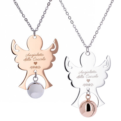 Collana Chiama Angeli con ciondolo Angelo e sfera, completo di bracciale per bimbo/a