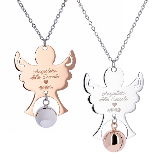 Collana Chiama Angeli con ciondolo Angelo e sfera, completo di bracciale per bimbo/a
