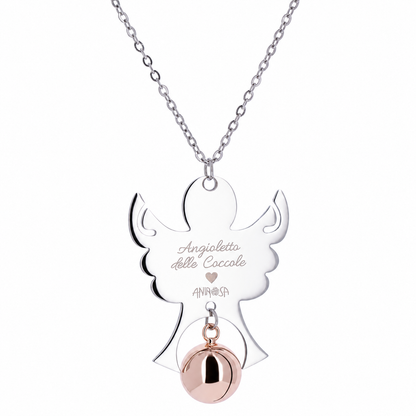 Collana Chiama Angeli con ciondolo Angelo e sfera, completo di bracciale per bimbo/a