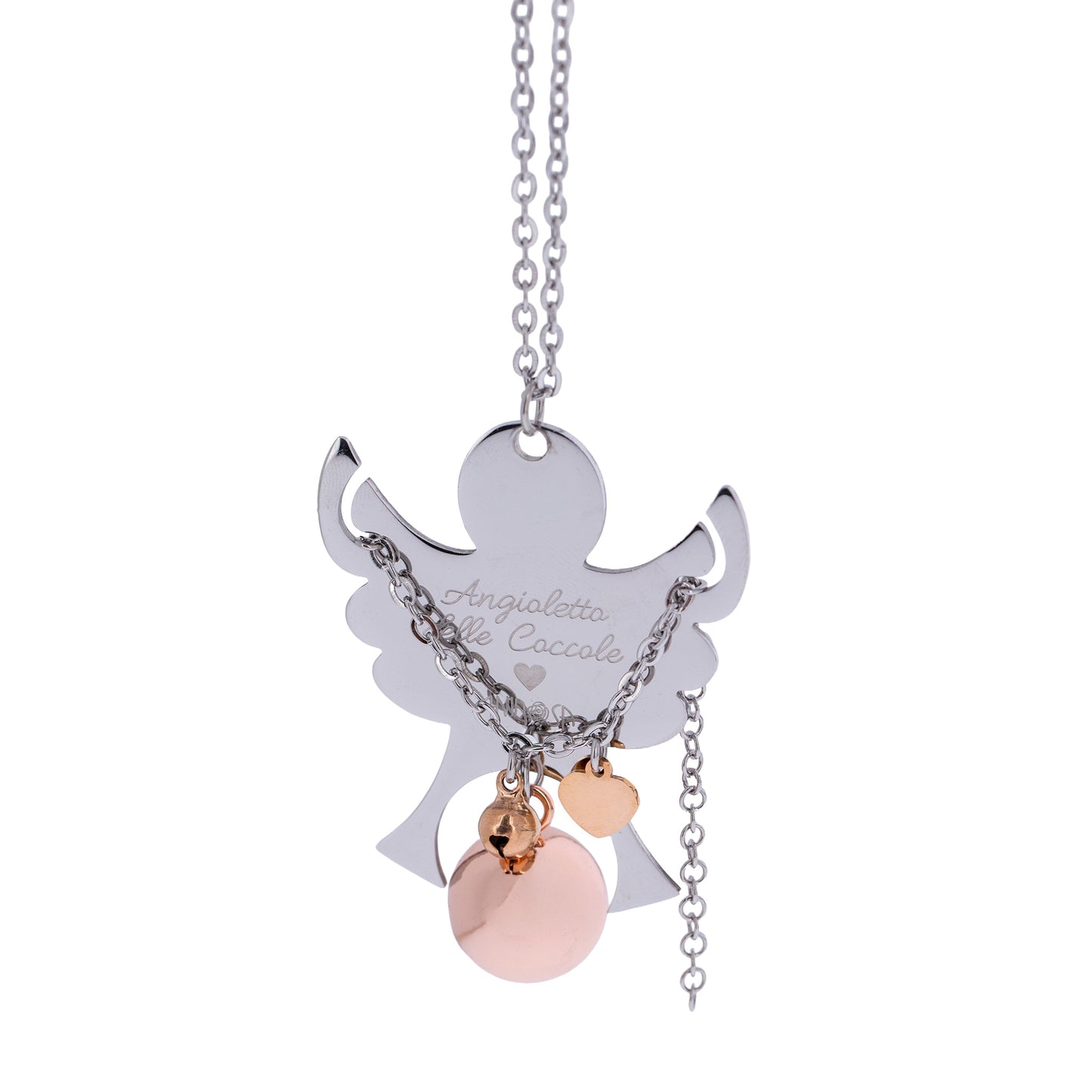 Collana Chiama Angeli con ciondolo Angelo e sfera, completo di bracciale per bimbo/a