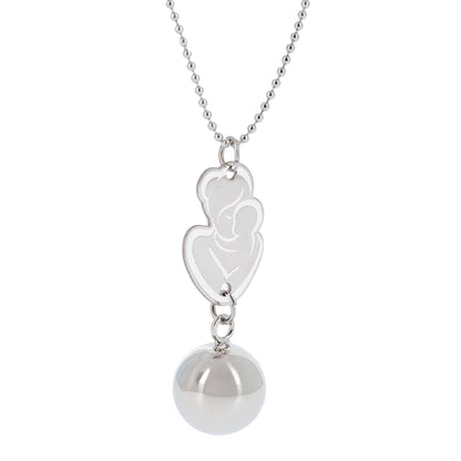 Collana Chiama Angeli con ciondolo Abbraccio smaltato e sfera argentata
